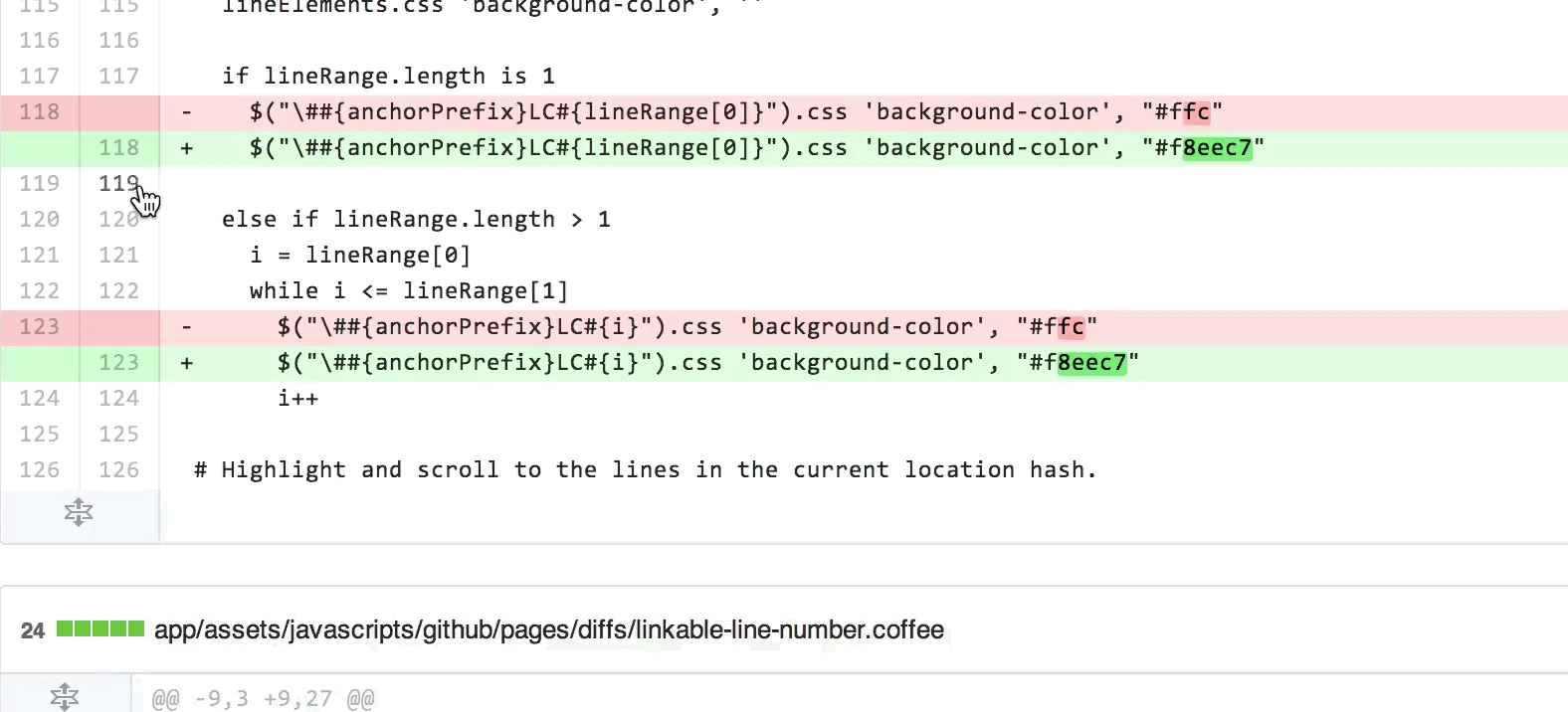 github How to initiate a pullrequest for an old piece of code in a