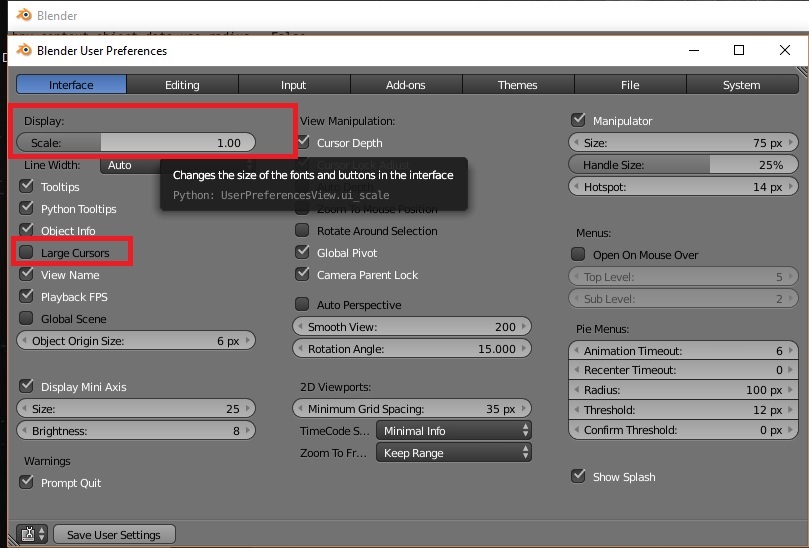 Problem with the size of object in the blender interface after changing