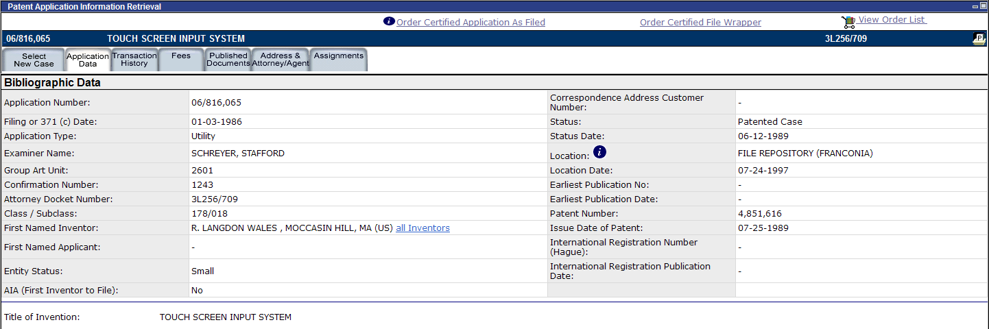us4851616 What is the priority date of US 4,851,616 A? Ask Patents