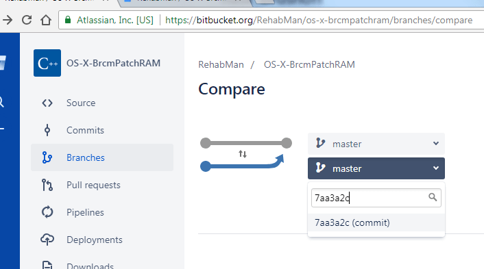 git How to compare two revisions in Bitbucket? Stack Overflow