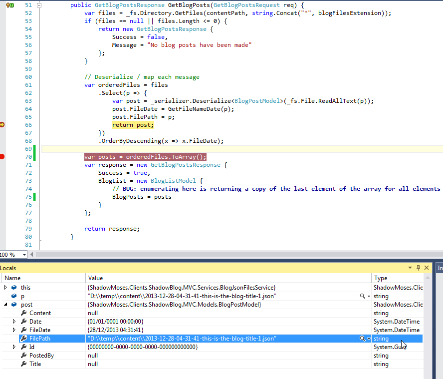 c Projected / enumerated array returns last element copied to all