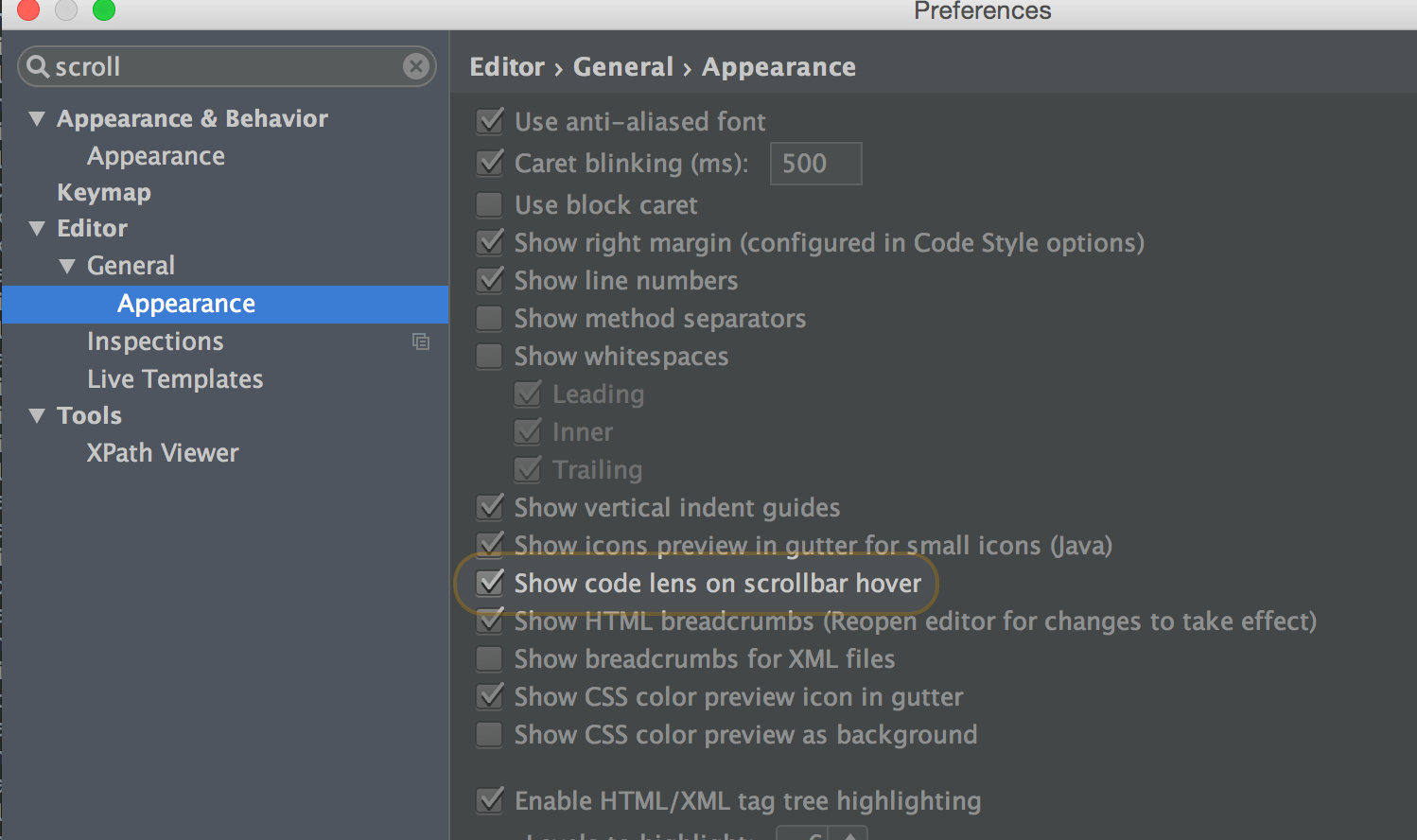intellij idea Android Studio How to disable the scrolling code