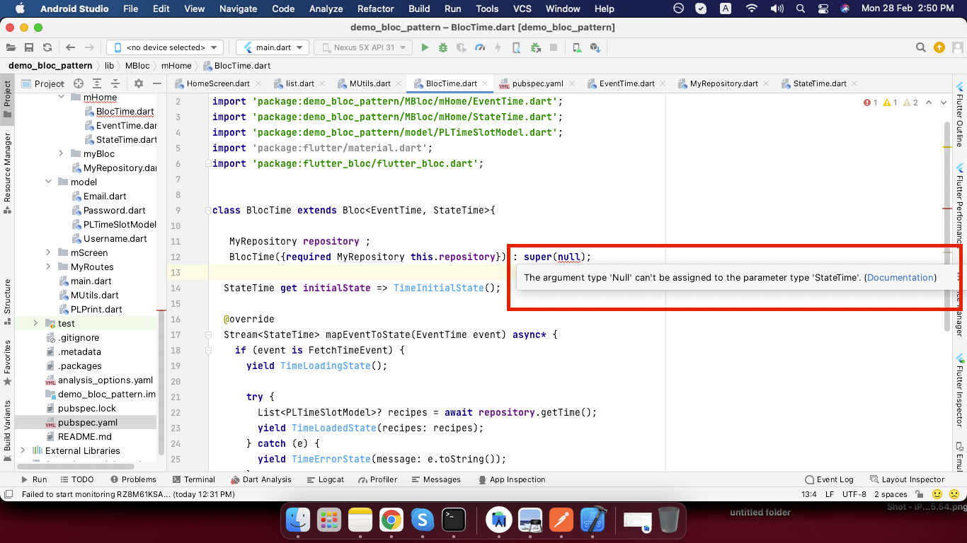 dart The argument type 'Null' can't be assigned to the parameter type