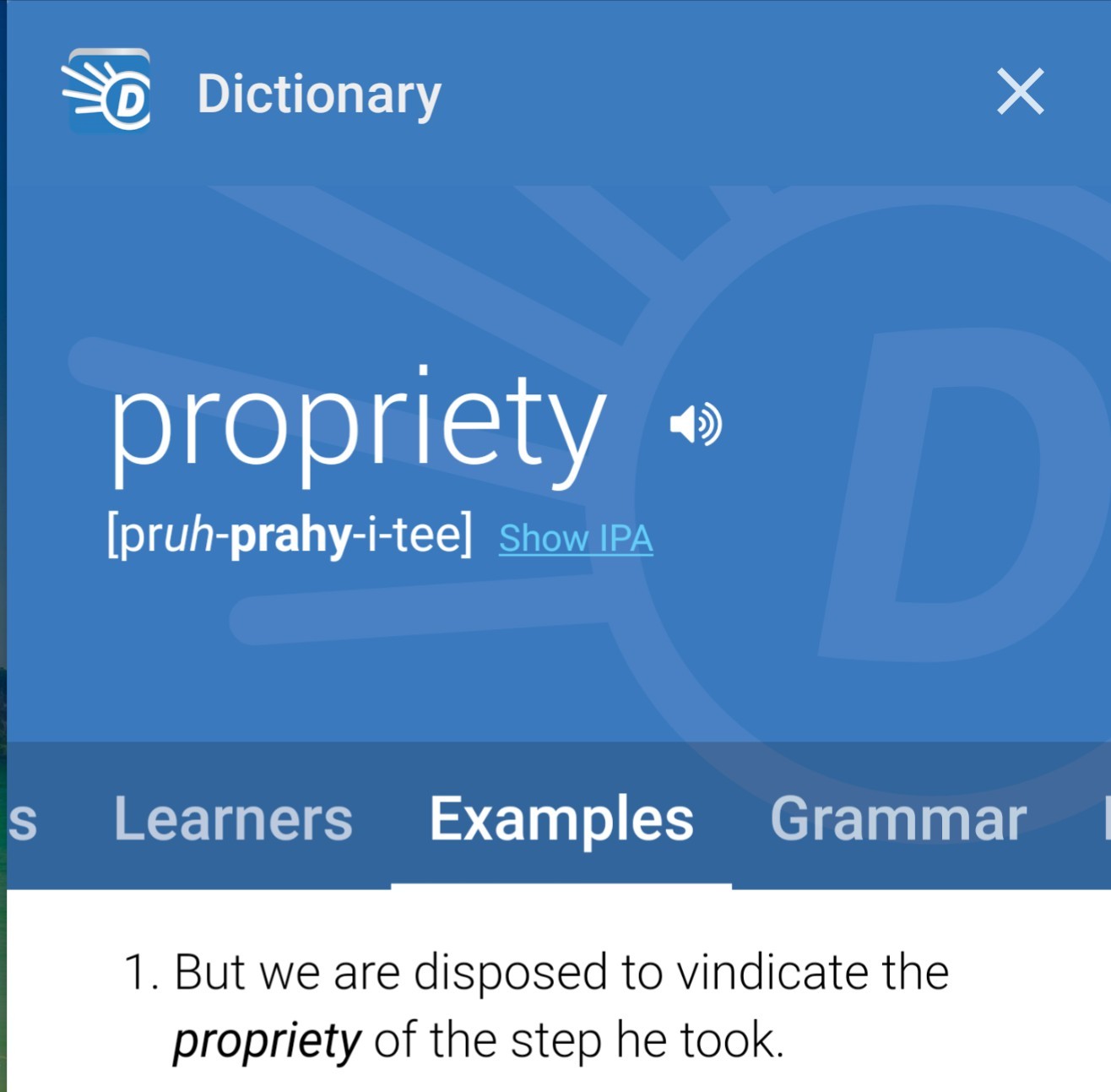 word usage Why does propriety need to be vindicated? English