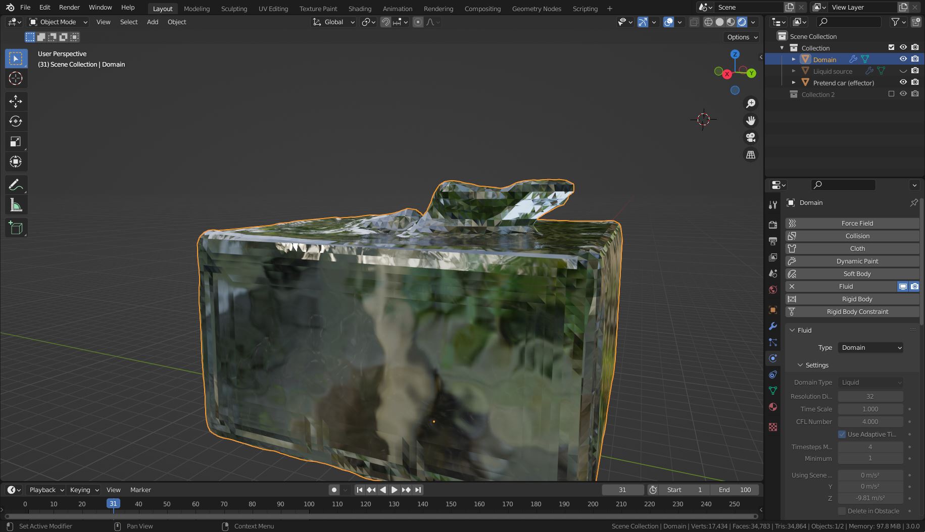 How to make liquid simulation splash Blender Stack Exchange