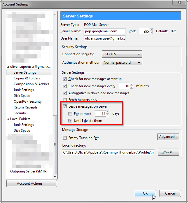 thunderbird Convert a Gmail account from POP to IMAP and keep folder