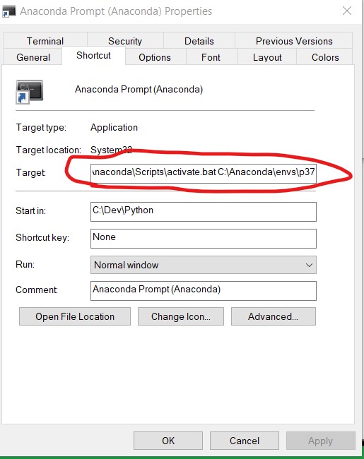 How to change default Anaconda python environment Stack Overflow