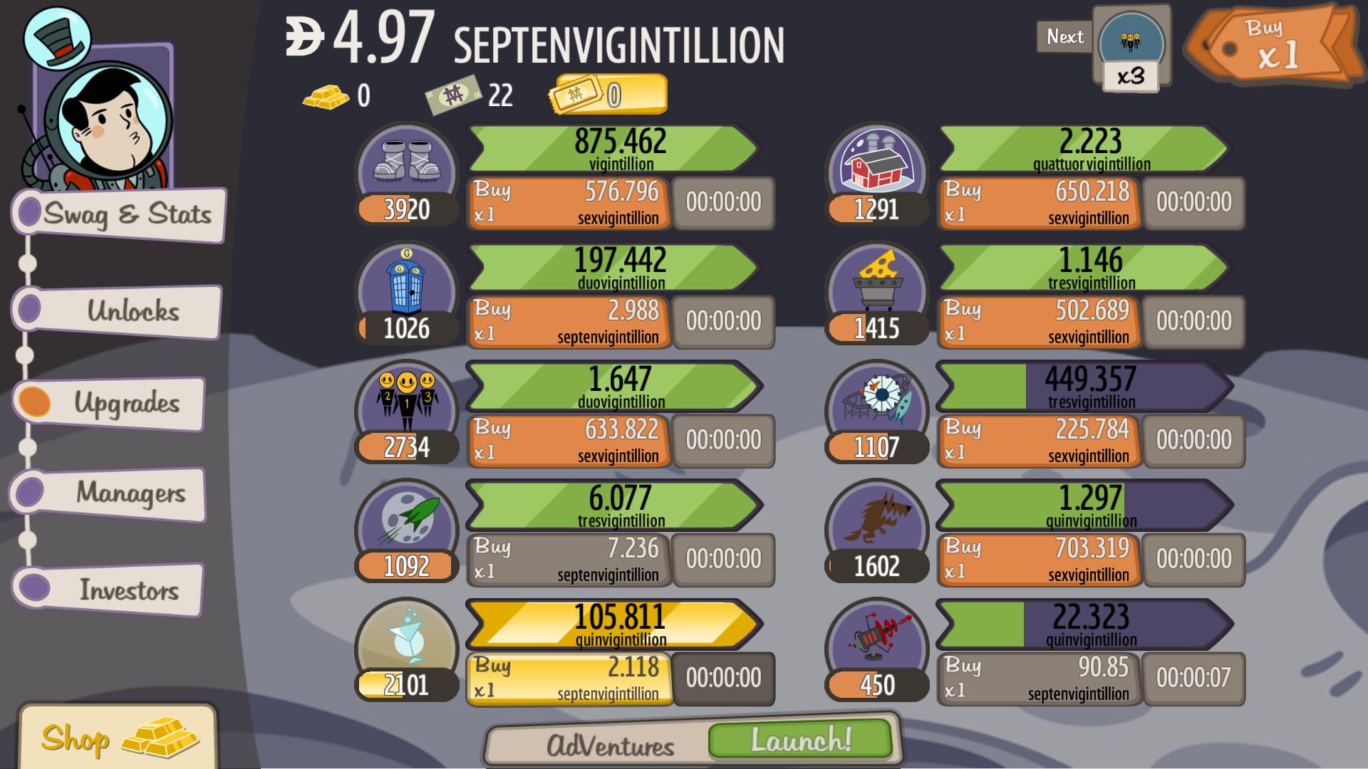 adventure capitalist Getting over the "unlock hump" on the Moon Arqade