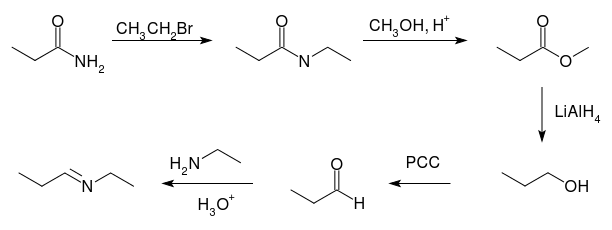 organic chemistry Conversion of an amide to an imine Chemistry