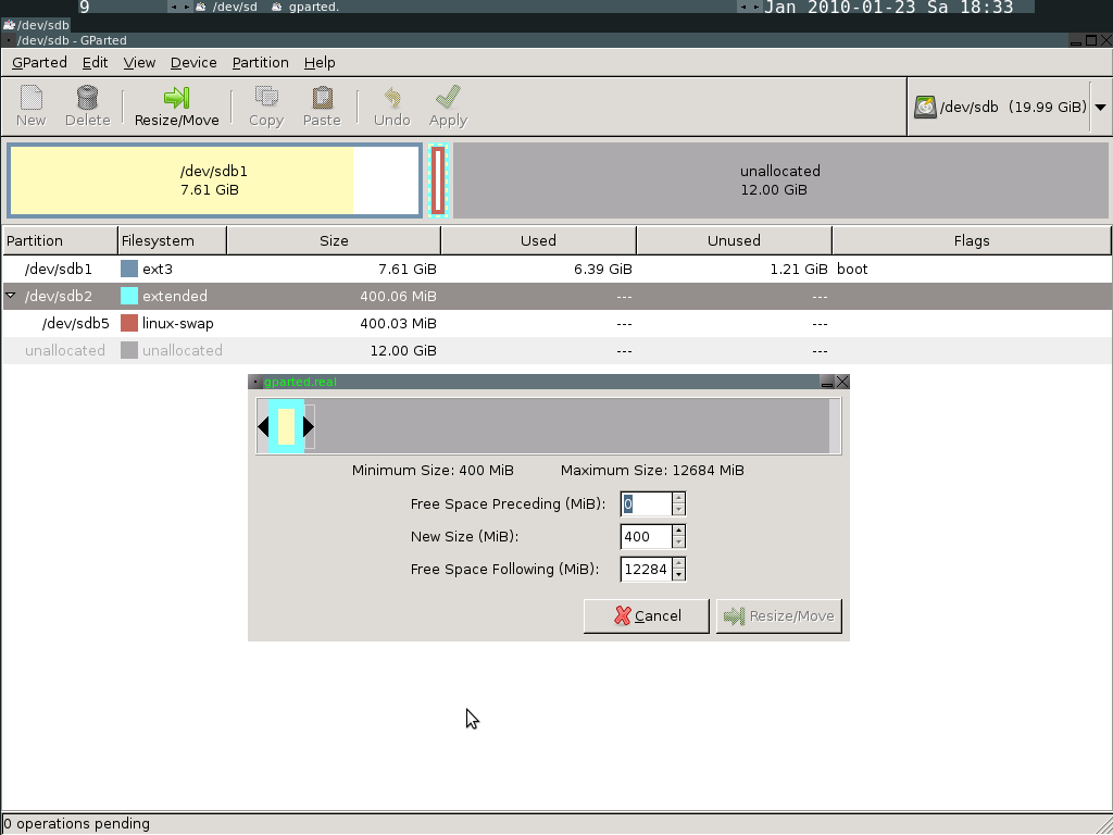 vmware How to move a partition to the end in gparted? Super User