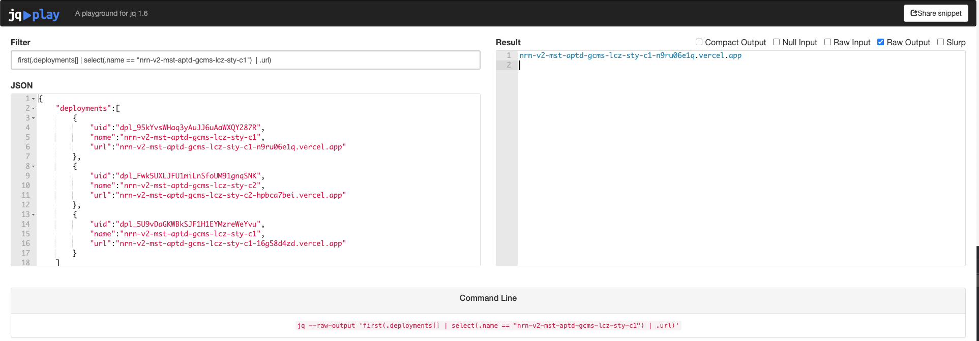 json How to filter array of objects by element property values and