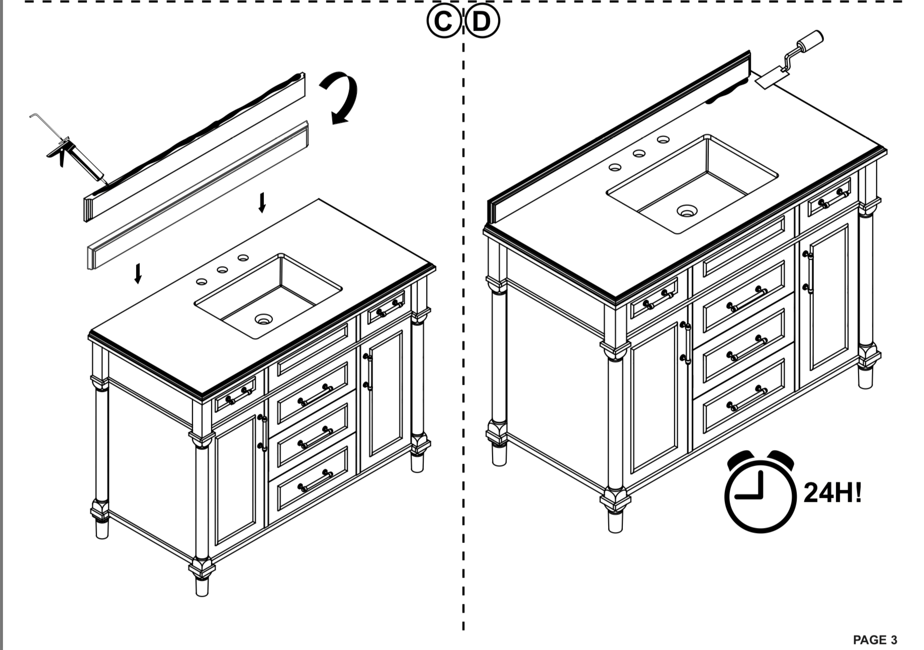 bathroom What's best to stick granite backsplash to granite