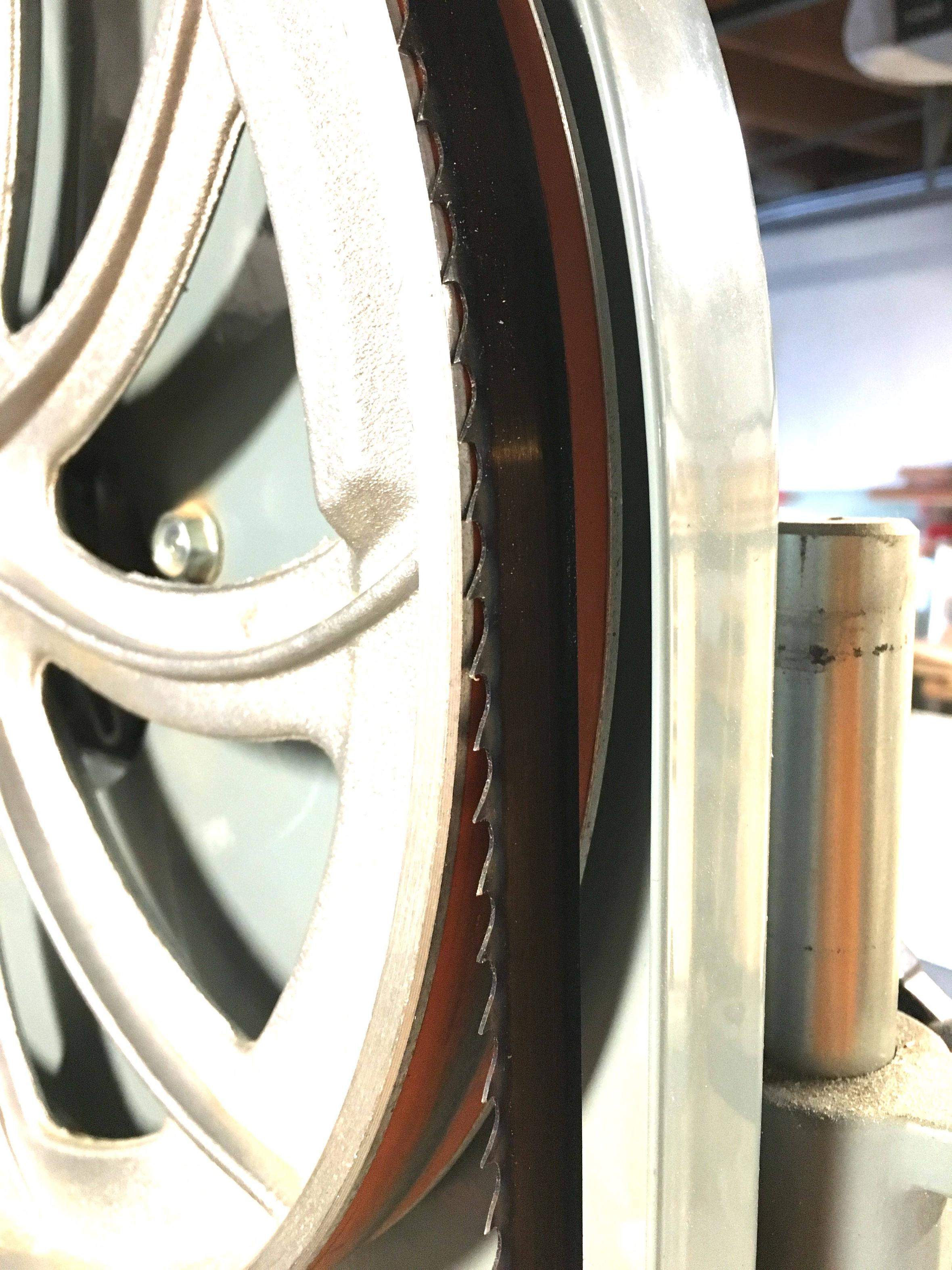 band saw Why does my bandsaw blade track towards the front of the