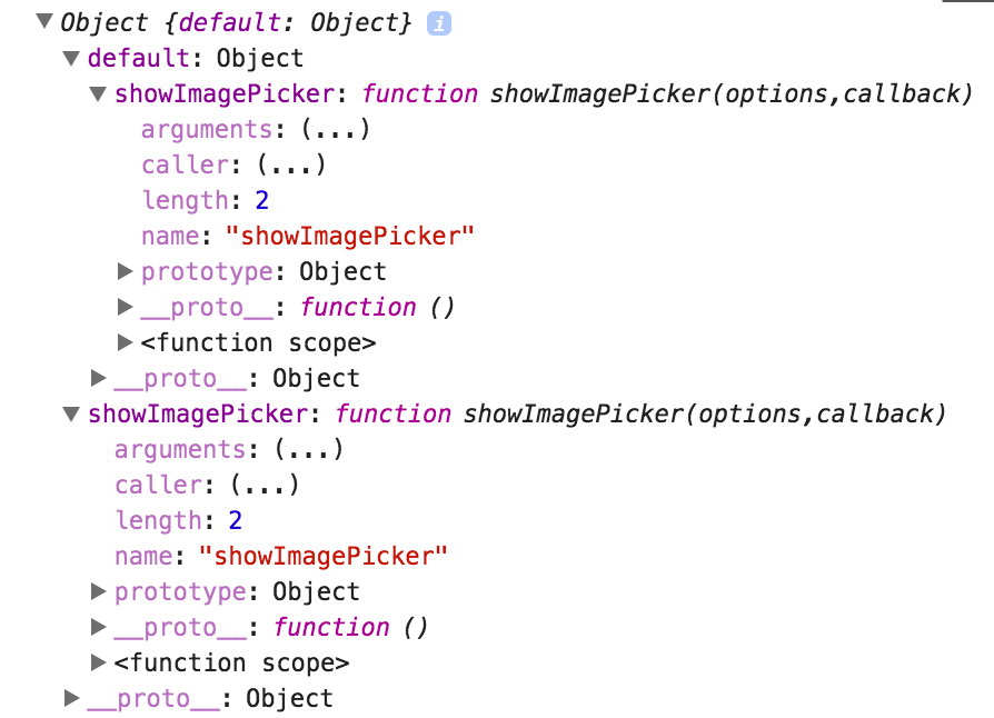 javascript React Native Image Picker Cannot read