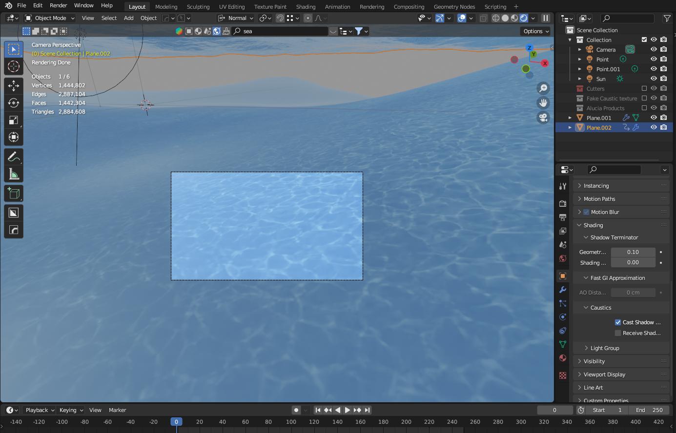 rendering Caustic details not showing in render but working in