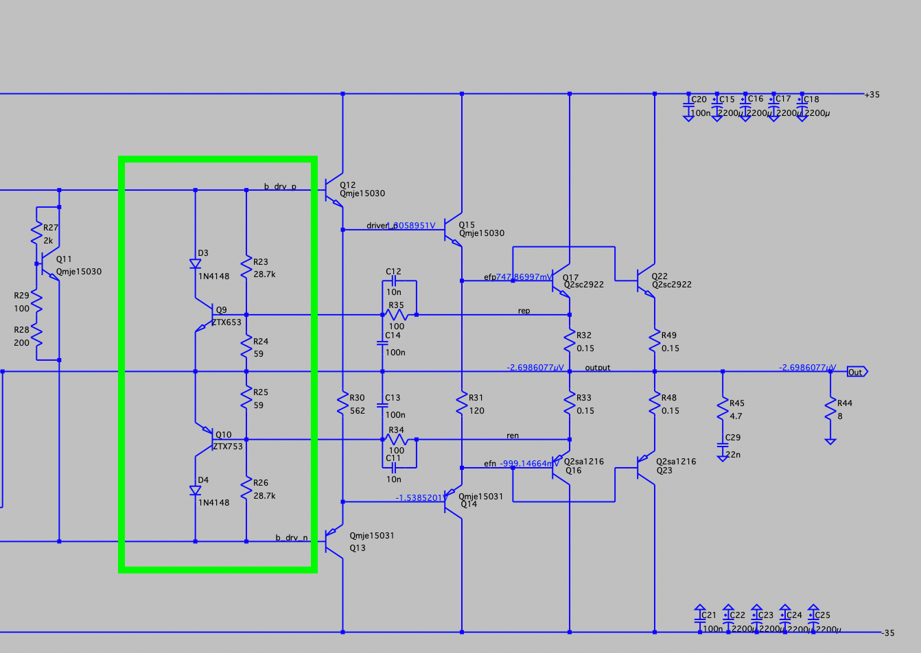 Audio Amplifier Transistor with Diodes Electrical Engineering Stack Exchange