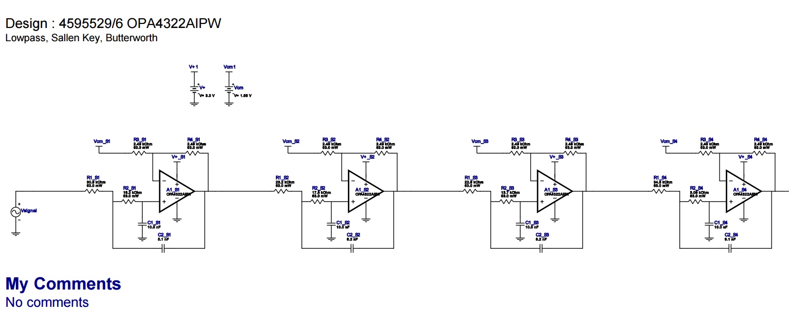 Electronic Low pass sallen key filter using single supply for audio