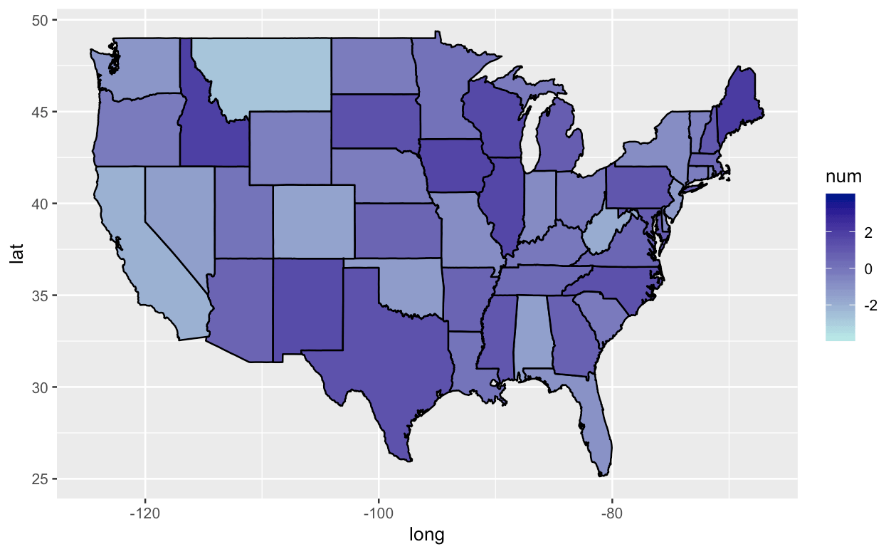 Change Color Scheme Us Map In Ggplot r using BlueOrange Diverging color in a ggplot map Stack Overflow