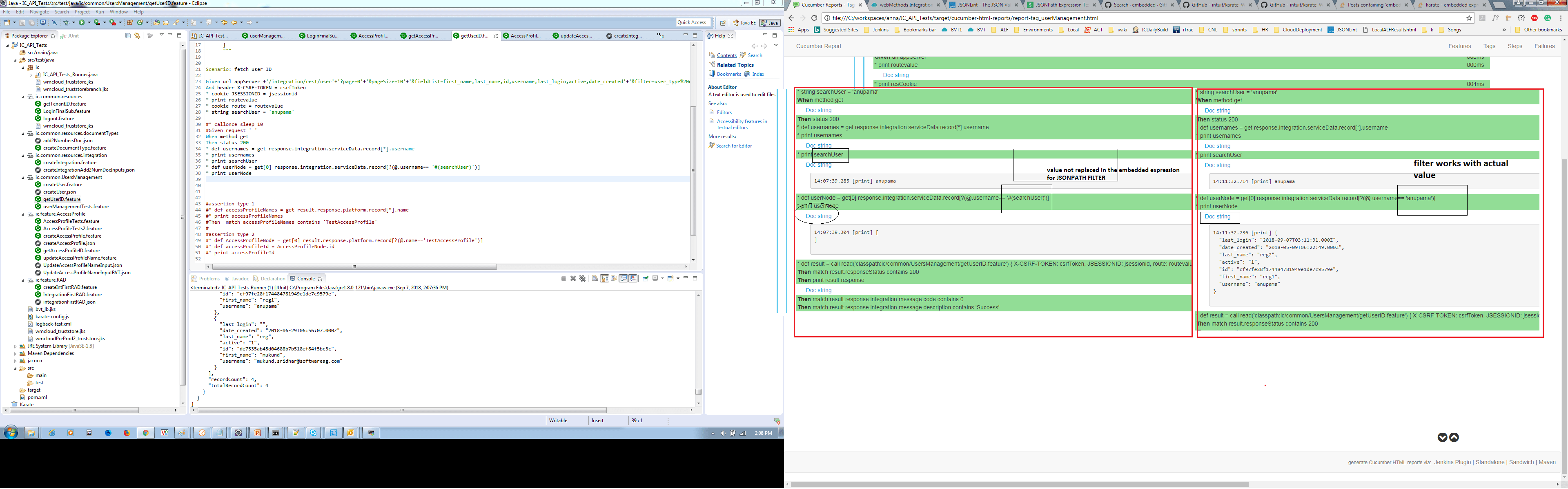 karate Embedded expressions are not replaced in the JSONPATH filter