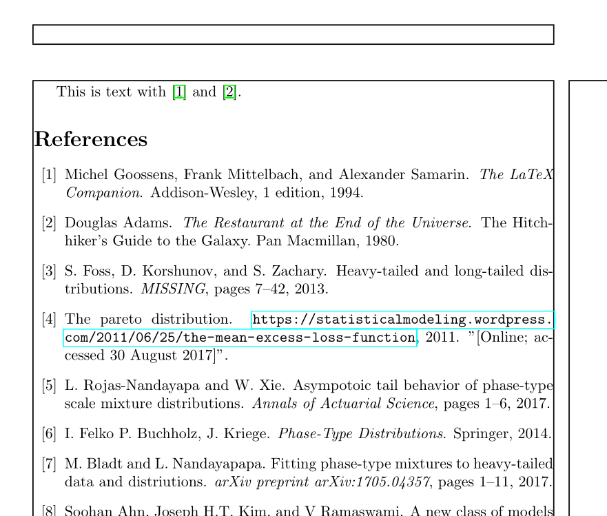 bibtex Error message ! Missing } inserted. } l.116 \end