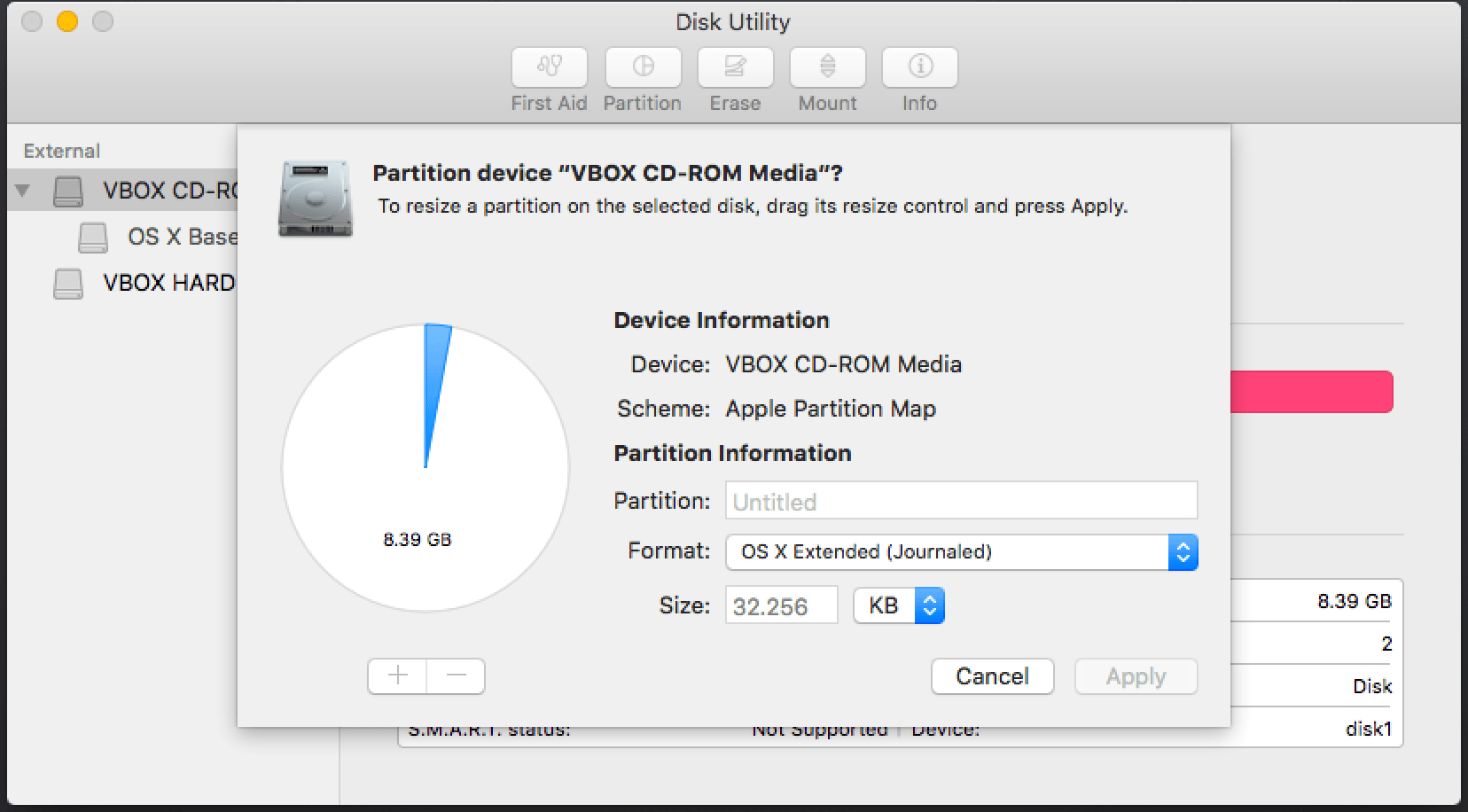 macos Not enough free space on OS X Base System while installing El