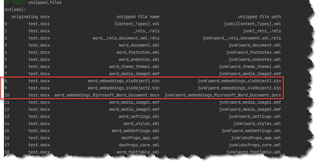 ms word How do I extract files embedded in docx files in Python