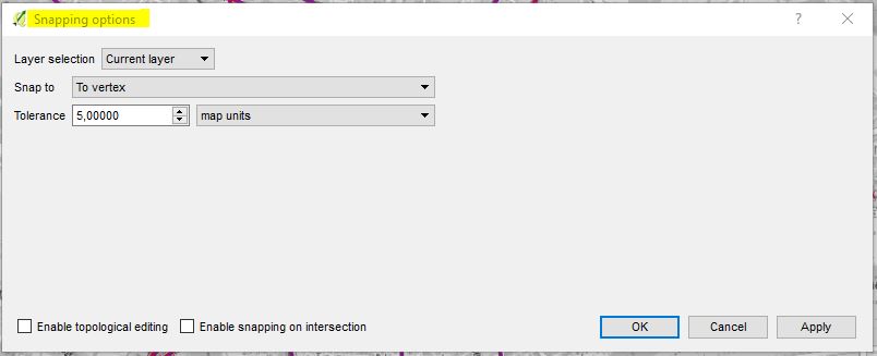 Enabling "Snapping" in QGIS while drawing polygons?