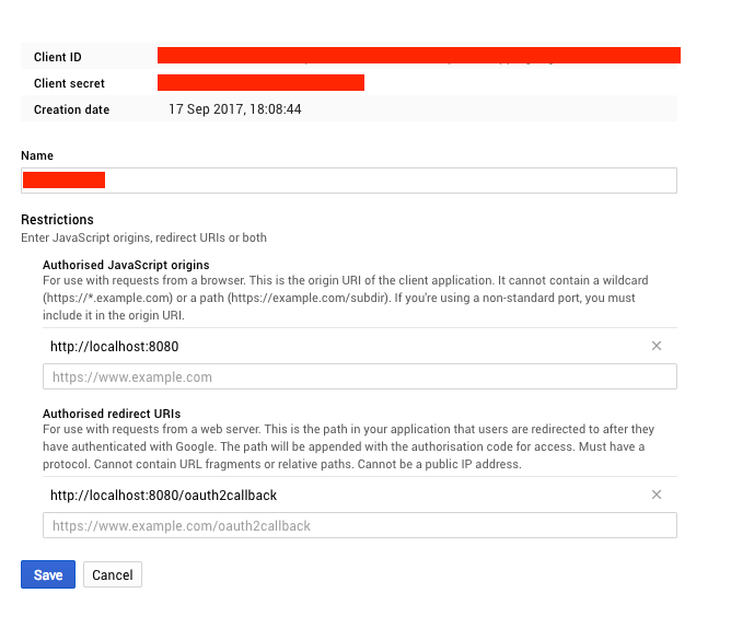 Google authentication in python/flask error Invalid parameter value