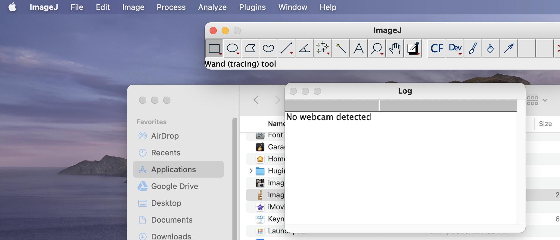 webcam How to add ImageJ to list of apps that can access system's