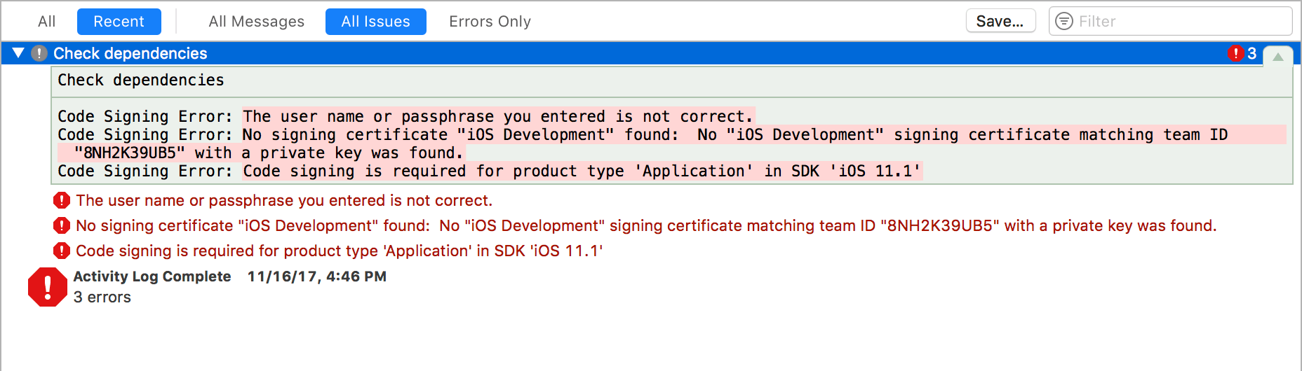 ios Xcode can't import the app to my phone. No Signing certificate Stack Overflow