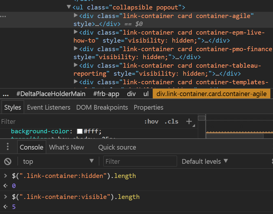 javascript How to find hidden elements using jquery selector Stack Overflow