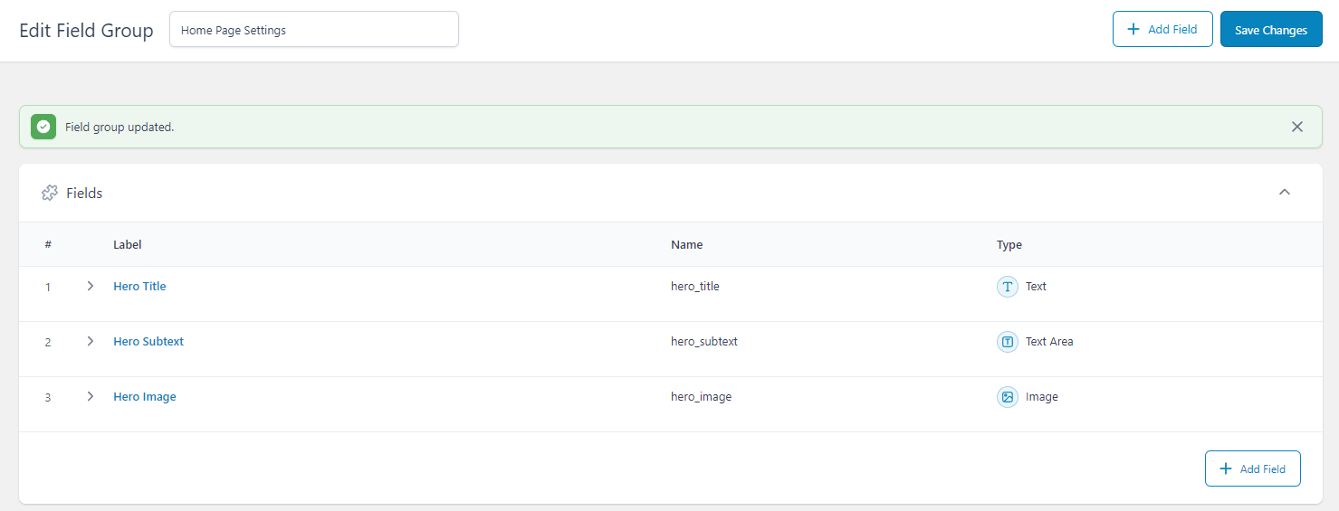 wordpress ACF is not showing the value when using get_field() or the