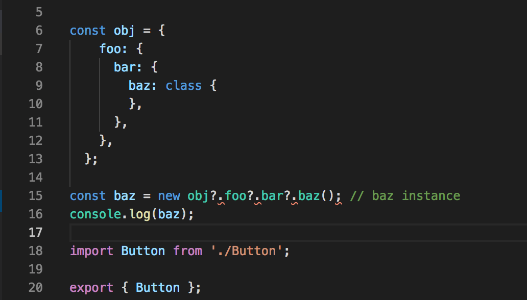 babeljs How to resolve error "constructors in/after an Optional Chain