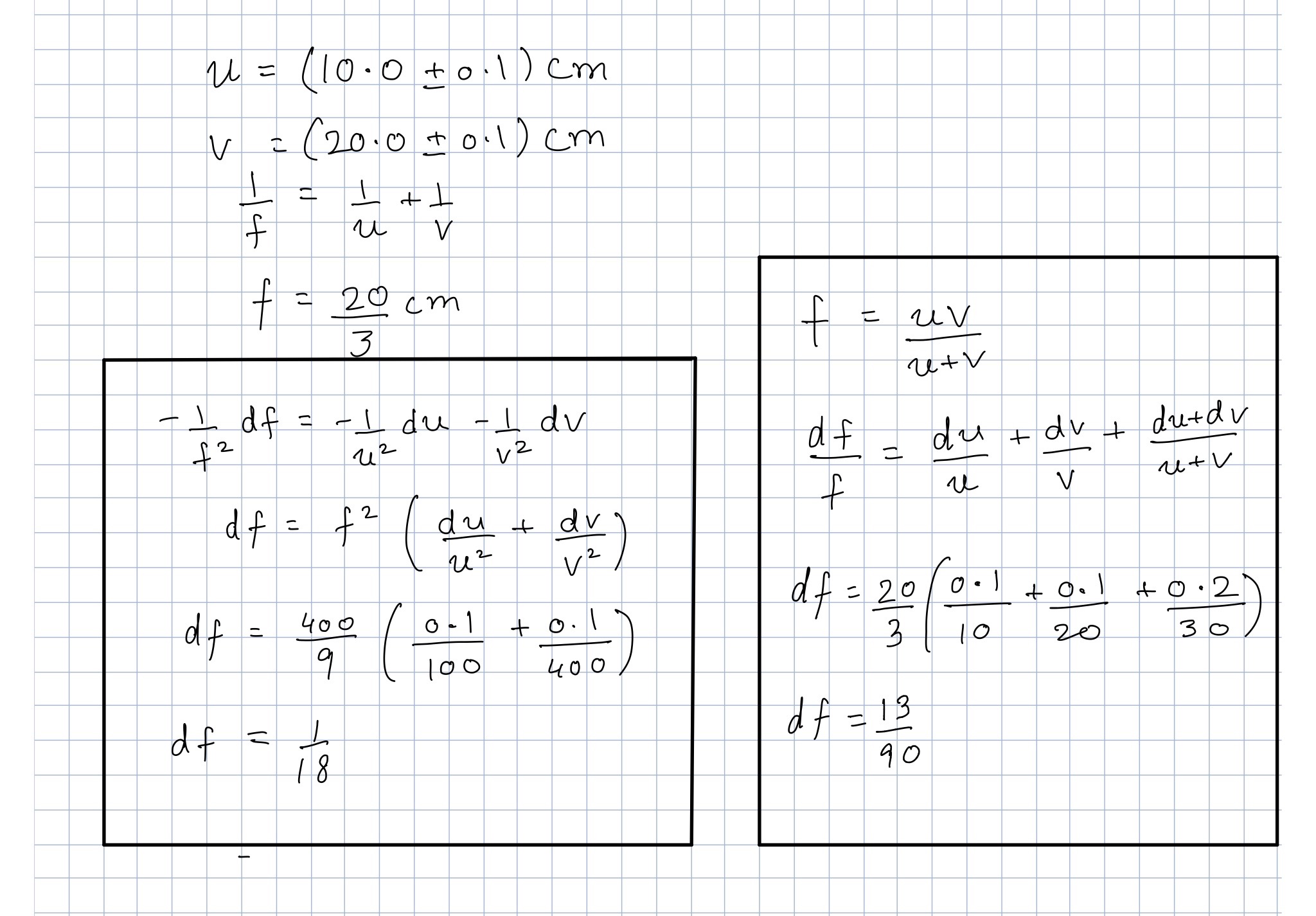 Error Propagation Differentiation