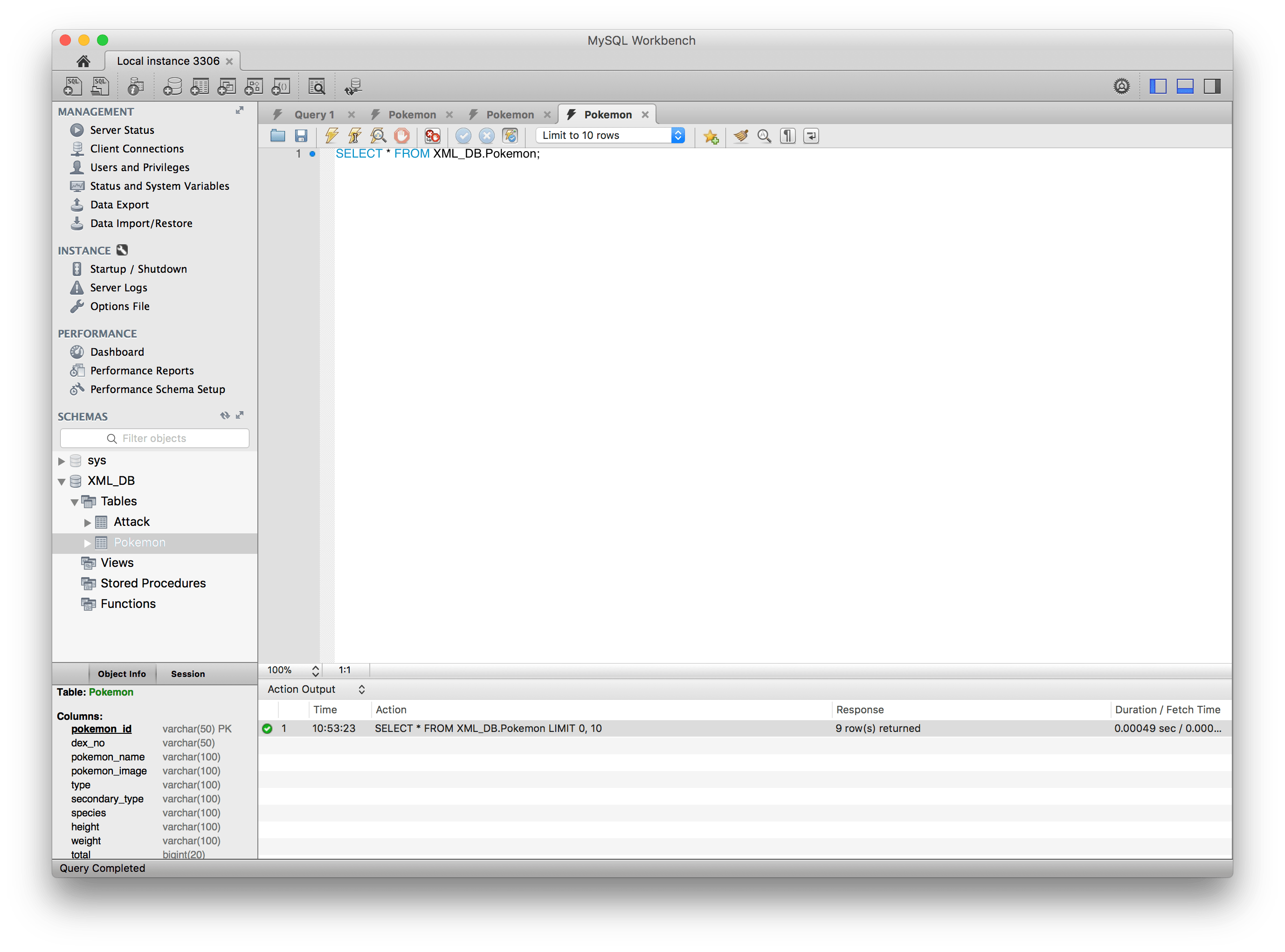 MySQL Workbench don’t show the result grid when I execute a script