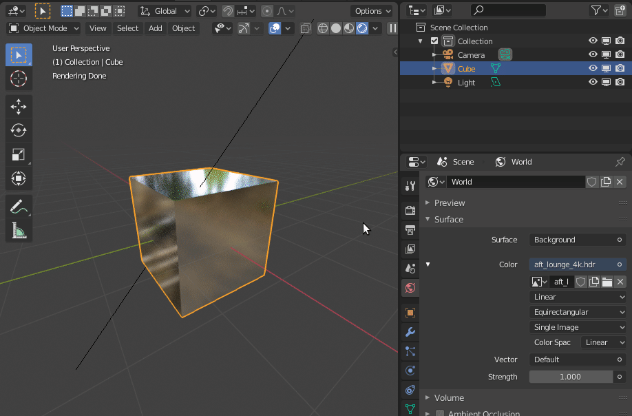 rendering How can I render an object with an hdr background