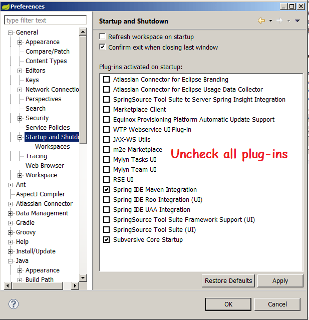 java STS taking long time to start Stack Overflow