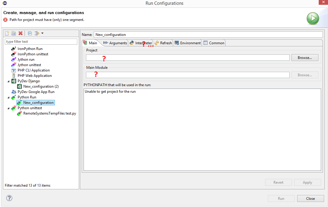 python Configuring an external launcher for Eclipse over SSH with