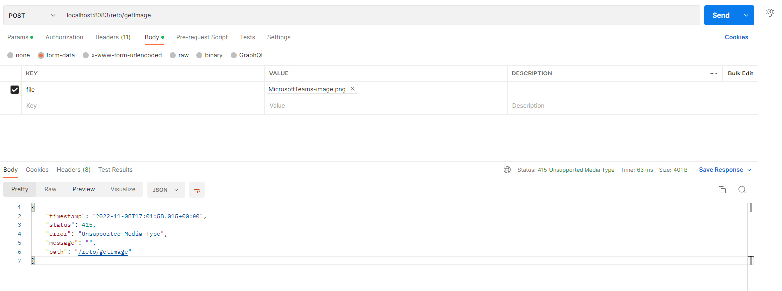 java Unsupported Media Type Spring boot Stack Overflow