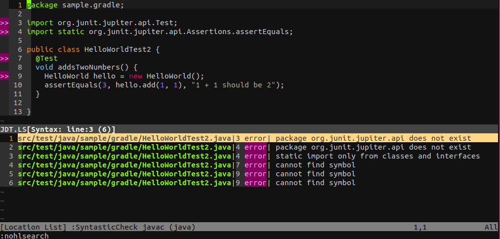 vim eclipse.jdt.ls reports compile error(package not exist). but code