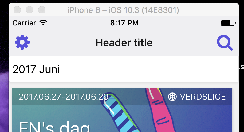 javascript React (native) navigation toggle search bar