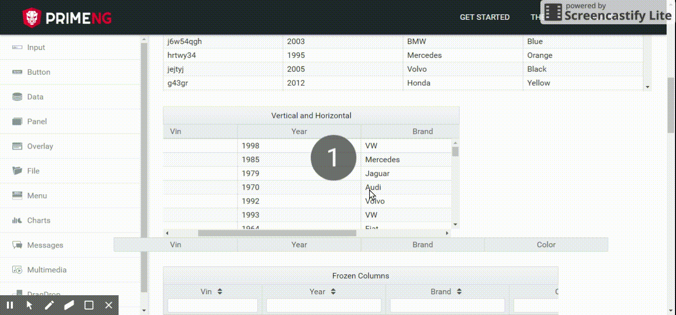 angular Footer label going outside the horizontal scroll bar in