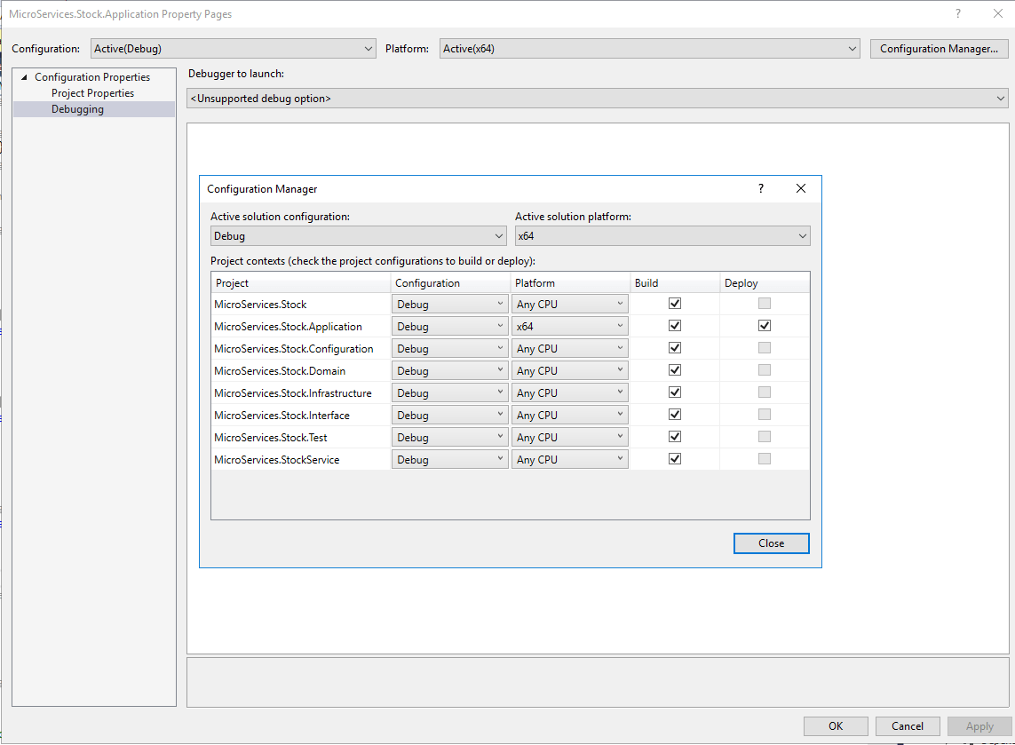 The active solution configuration is not configured to build or deploy