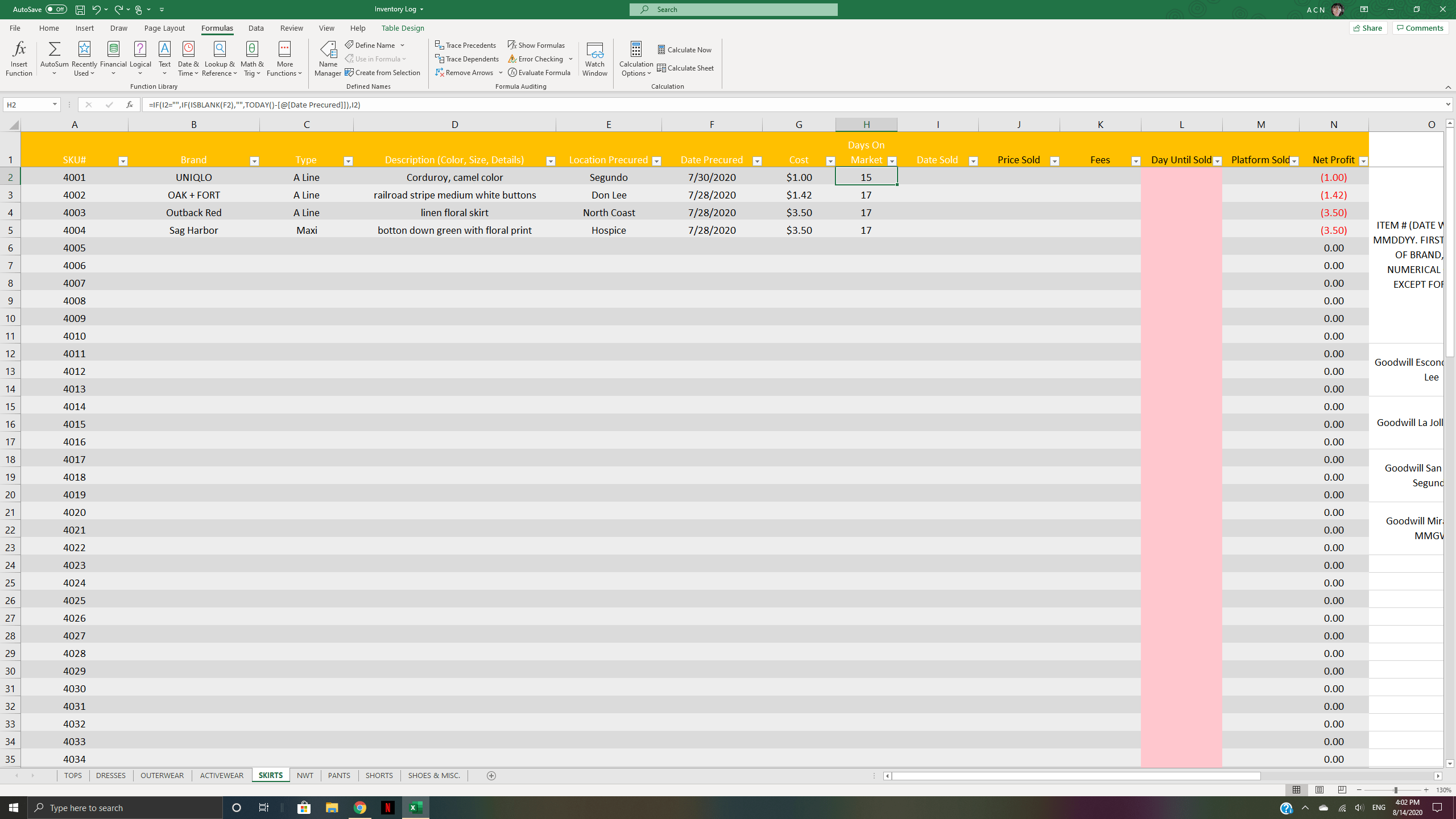 windows 10 How can to get Excel to stop calculating a formula once