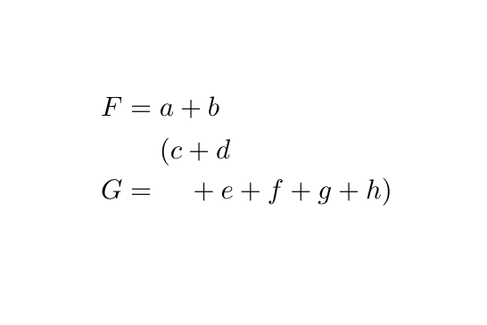 amsmath Multlined in align environment letter before alignment point