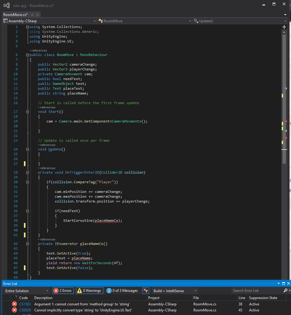 c Cannot implicitly convert type string to `UnityEngine.UI.Text