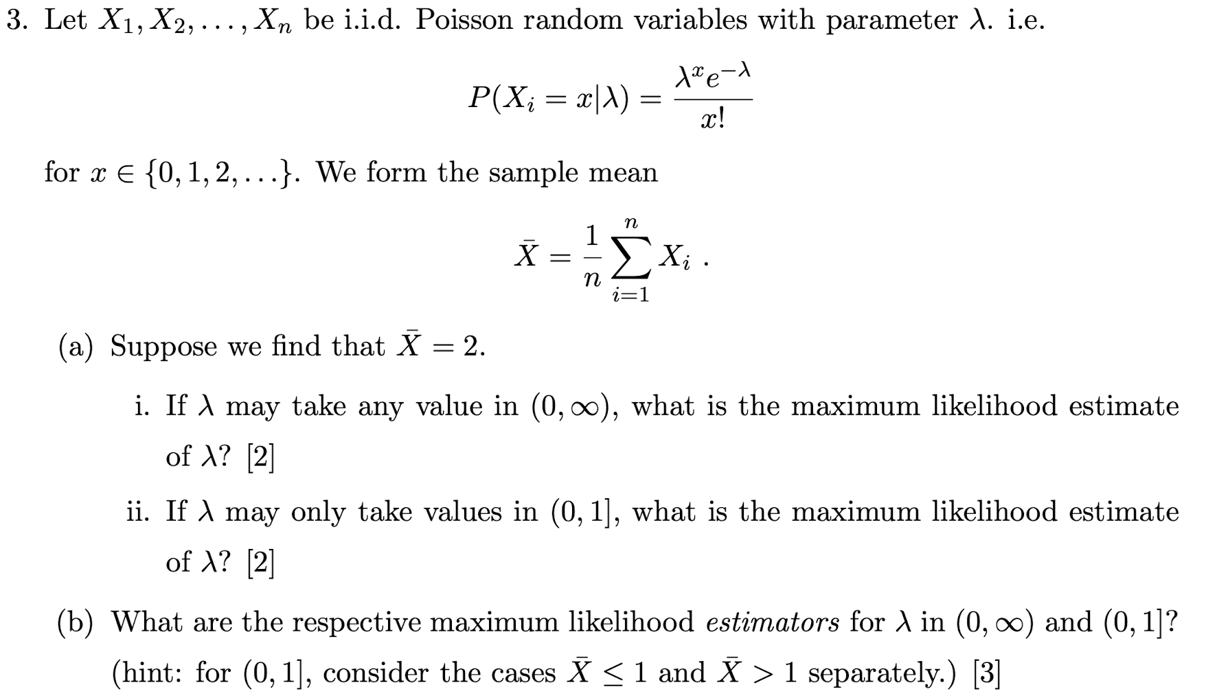 poisson distribution Maximum Likelihood Estimator of lambda with