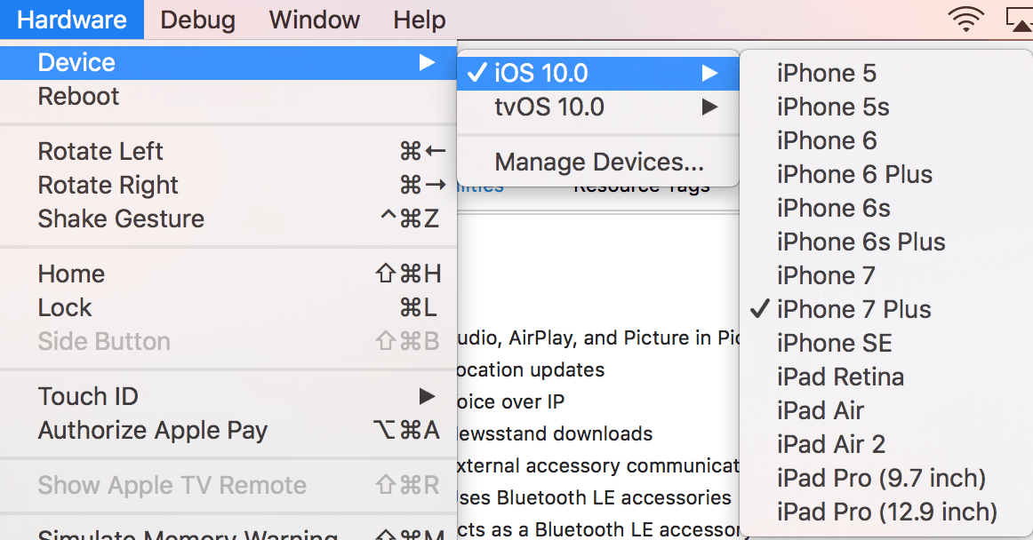 iOS Tutorial => Change Device Model