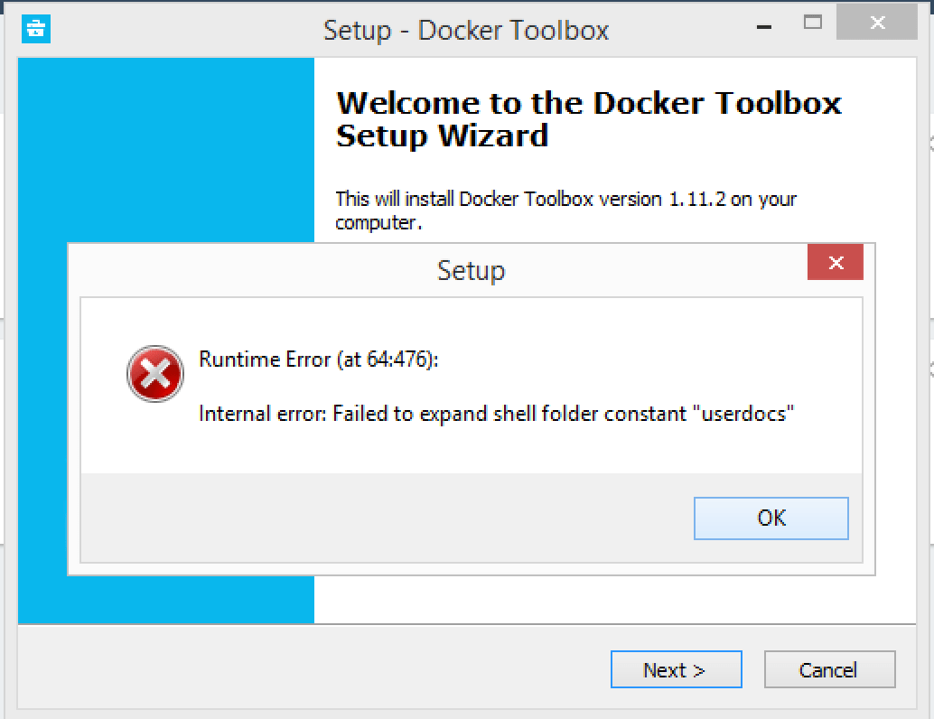 boot2docker DOCKER installation ERROR "Internal error Failed to