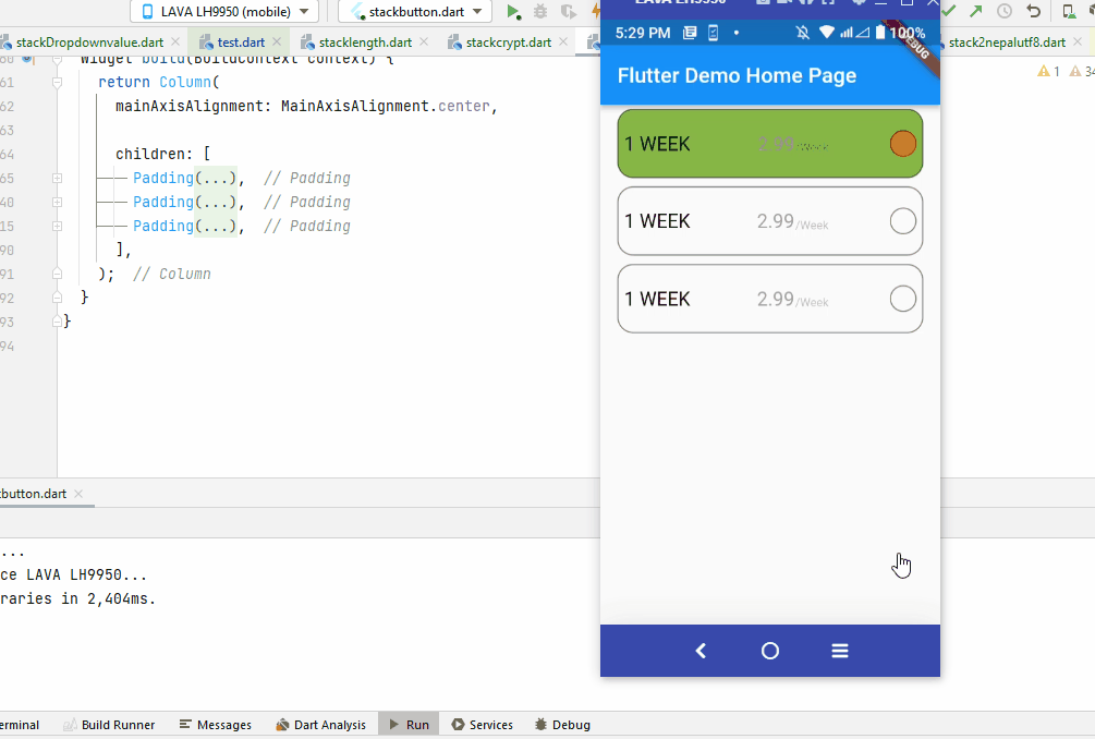 Flutter Radio button Flutter Fixes